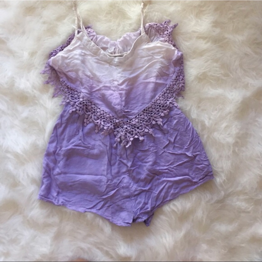 LF- Paper Hearts Ombré Purple Romper